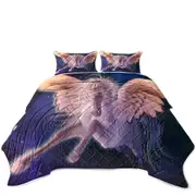 Cool Fantasy Art Flying White Horse Pegasus Coverlet