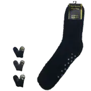 6 Pairs Mens Non Slip Thick Fur Warm Winter Bed Socks Plain Thermal Warm BULK