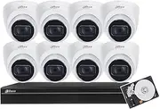 Dahua 8CH PoE Home Security Camera System, 4MP Starlight Outdoor PoE IP Cameras ， 4K 8-Channel NVR (NVR4108-8P-4KS2+IPC-HDW2431T-AS-S2(8PCS)+4TB HDD(1PCS))