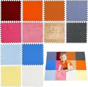 Tinideya 12 Pcs Sensory Floor Tiles for Kids Puzzle Sensory Tiles Interlocking Sensory Floor Rug for Autistic Children Textured Activity Play Mats Multi-Sensory Exploration Toys for Tactile Play