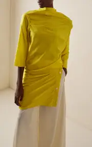 [The Row] Sifo Draped Silk Tunic Top