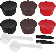 Reusable Refillable Coffee Capsule Filter Cup Food Grade PP 304 Stainless Steel Pods Spoon Brush Set Suitable for Home or Office Use