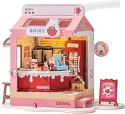 Wowood DIY Mini House Building Miniature Kit Milkbox, Miniverse Lifestyle Bookshelf Decoration, Cute Craft Kits for Women or Girls 14+, Kawaii Gifts Hobbies for Crafters (Strawberry Milkbox)