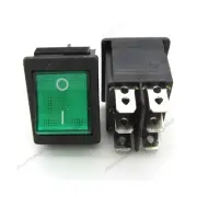2 × Green Rocker Switch Rectangle ON-ON DPDT 20A 250V with Power Indicator Light