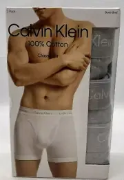 Men's Calvin Klein Classic Fit Boxer Brief Underwear NB1003020 Gray XL - 3 Pack