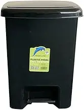 25L Plastic Pedal Waste Rubbish Bin up Lift Lid Kitchen Bathroom at2280 (Black)