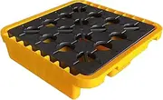 Spill-Proof Tray Oil Tank Spill Tray，Spill Containment Platform, Polyethylene Spill Platform with Flat Grating/Drain Outlet, Modular Factory Garage Leakproof Tray, Anti-Slip Stack Paint Buck