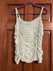 Torrid Hemlock Stretch Mesh Cropped Shirred Cami Size 3/3X New With Tags Green