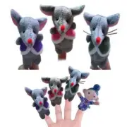 Animal Finger Puppets 5 Pcs Set Small Educational Hand Plush Cloth Baby Family