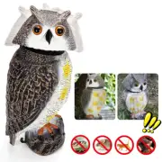 Rotating Head Simulation Owl Realistic Rodent Deterrent Scare Outdoor Garden Hun