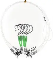 Xubbwov Deep Drop Rig, 5 Stainless Steel Tuna Circle Hooks with Glow Sleeves, Snapper, Tilefish Rig, Saltwater Offshore, Hooks Size 8/0, 9/0, 10/0, 11/0, 12/0, 13/0, 14/0, 15/0, 16/0
