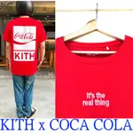 BLACK近全新KITH X COCA COLA可口可樂COKE超大BOX刺繡ITS THE REAL THING短T