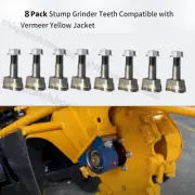 8 PCS Stump Grinder Teeth Fit Vermeer Yellow Jacket Replacement Accessories