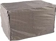 Dog Cage Protection Cover, Waterproof Dustproof Oxford Cloth Pet Kennel Cover with Storage Bag, Hook and Loop Design Comfortable Place Dog Crate Cover for Indoor (Brown Grid)