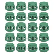 0.7x0.8" Cord Locks, 30 Pack Double Hole Spring End Toggle Stopper, Green