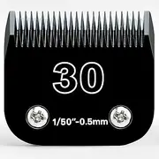 30 Detachable Steel Pet Dog Clipper Blades,Compatible with Andis Cut Length 1/50"(0.5mm),Compatible with Oster A5, Wahl KM Series Clippers, Made of Ceramic and Stainless Steel Blade