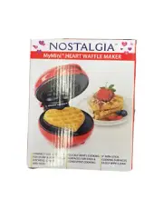 NOSTALGIA MY MINI VALENTINE'S HEART 5'' WAFFLE MAKER NEW!