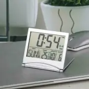 Desk Alarm Clock Calendar Alarm Day Temperature Digital Number N1Y1 Silver B6A8