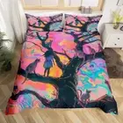 Black White Cat Duvet Cover for Twin Size, Cute Girl Cat Bedding Set for Boys