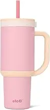 Ello Oasis 30 oz Tumbler with Handle & Retracting Straw | Reusable Insulated Stainless Steel Cup 100% Leakproof, Gifts for Teens Women Men | Keeps Cold for 20 Hours, Cup Holder Friendly, Sunrise Glow