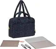 LÄSSIG Baby Changing Bag with Carry Handle and Changing Mat, Pram Attachment, Water-Repellent/GRE Everyday Bag Leo Dark Blue