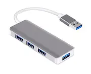 USB 3.0 Hub 4 Port Ultra Slim Extra Light Made of Aluminum USB Hub for MacBook Air, Mac Pro / Mini, Microsoft and Other USB Devices