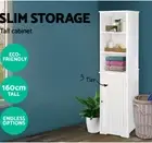 160cm Tall Boy Bathroom 6 Tier Tallboy Toilet Storage Cabinet Laundry Cupboard