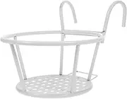 MOBUTOFU Detachable Wrought Iron Flowerpot Holder Outdoor Hanging Fence Planter Shelf for Balcony White Plant Support Bracket for Flowerpots and Greenery Display