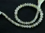 3-4mm. AAA Natural Green Prehnite Faceted Rondelle Gemstone Beads 8"