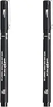 Uni Pin Fineliner Drawing Pen - Black - Brush Nib - Pack of 2