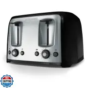 BLACK+DECKER 4-Slice Toaster, Extra Wide Slots, 7 Shade Settings, 1400 Watts,