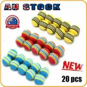 20pcs Rainbow Stripe Foam Sponge Golf Balls Swing Practice Training Aids SW