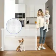 Chew Proof Retractable Baby Gates for Doorways 55" Wide Scratch-Resistant Ret...