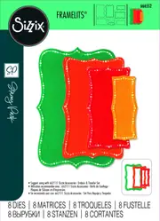 Sizzix Framelits Die Set 8PK Fanciful Framelits Doris Dotted Top Note by Stacey Park