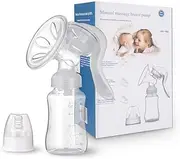 JADE KIT Manual Breast Pump, Adjustable Suction Silicone Hand Pump Breastfeeding, Small Portable Manual Breast Milk Catcher Baby Feeding Pumps & Accessories, White, Mothers Day Gifts