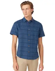 [Ben Sherman] Short Sleeve Yarn Dye Stripe Shirt in Navy