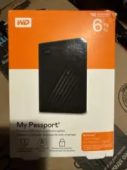 WD 6TB My Passport Portable External Hard Drive HDD-WDBR9S0060BBK-WESN