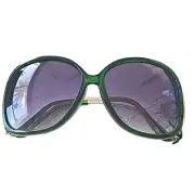 Amazon Large Green with Silver Arm Design 100% UVA & UVB Sunglasses (NWT)