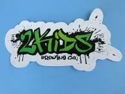 Beer Collectible STICKER ~*~ 2 KIDS Brewing Co ~*~ San Diego, CALIFORNIA Brewery