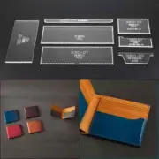 7PCS/Set Clear Acrylic Wallet Pattern Stencil Template Set Leather Wallet Die