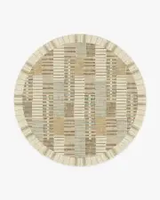 245' Round | Machine Washable Runner Rug | Kid & Pet Friendly | Indoor Rug | Selene Neutral Multicolour Flatwoven Rug by Architectural Digest | Ruggable