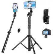70" Phone Tripod with Remote & Holder, Portable Cell Phone Stand, Selfie Stic...