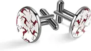[Generic] Men's Cufflinks, Lattice Reindeer Pattern Cuff Links for Men, Classic Cufflinks Black for Suit Shirt Wedding Business Birthday Jewelry Gift