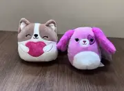 Squishmallows 5” Regina Corgi Dog Pet Valentine Heart Plush New Nwt Sager Set