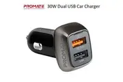 PROMATE 30W Dual USB Car Charger w/ Qualcomm Quick Charge SCUD-30.BLK