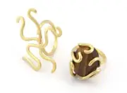 Octopus Stone Tentacle Ring Setting Cabochon Blank Base Adjustable 6-8US 4938