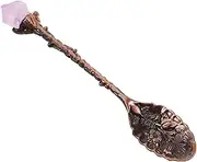 Kisangel Amethyst Spoon Spoons Tea Scoop for Loose Tea Alloy Brown