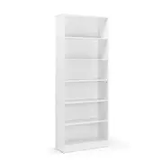 Belle Bookshelf Display Cabinet 6 Tier Bookcase Storage Display Shelf Adjustable 78cm White