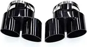 Compatible For BMW G05 X5 G06 X6 2019-2024 Exhaust tip Outlet With 304 Stainless Steel Black Double Outlet Muffler Nozzle Tip(Black)