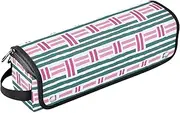 [sanluoli] Hair Tool Travel Bag with Heat Resistant Pad Removable Hair Styling Accessories Organizer Geometric Rhythm Peach Green